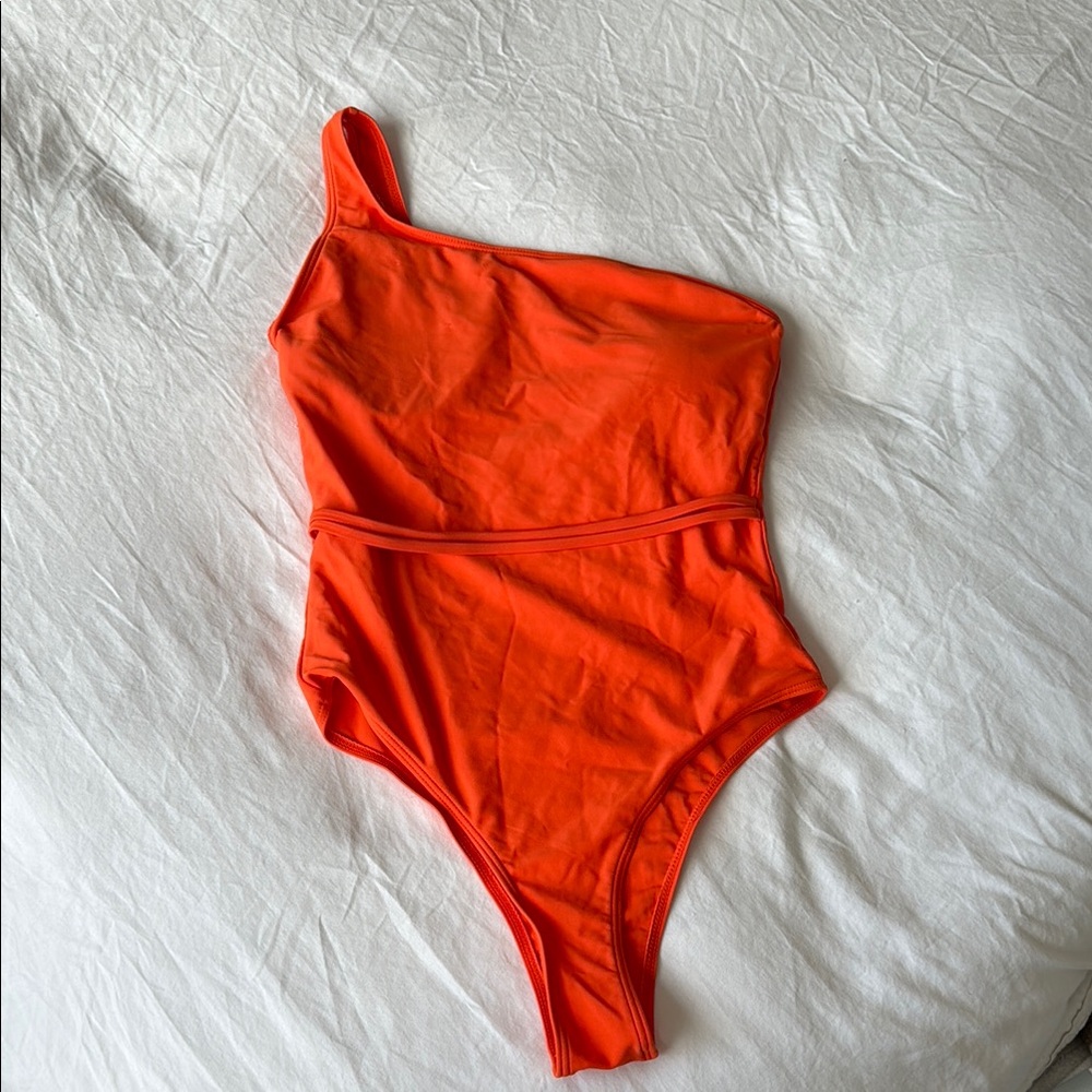 SHEIN Orange One-Shoulder One Piece